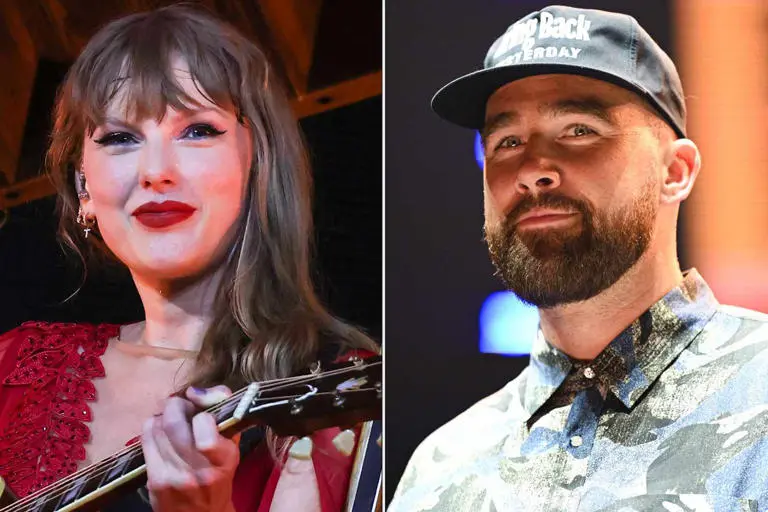 Travis Kelce seems excited during Taylor Swift’s Amsterdam Mashup