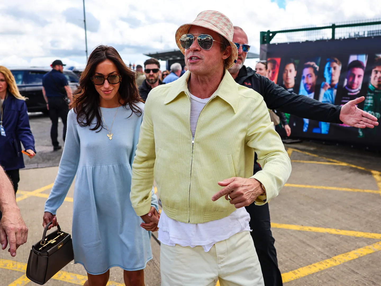 Brad Pitt goes out with his girlfriend Inés de Ramón at the British Grand Prix